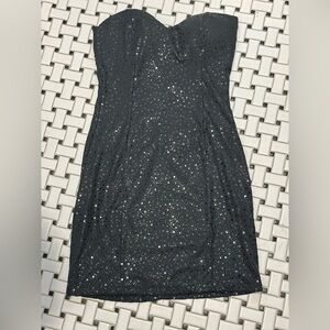 Black Strapless Sweetheart Bodycon Dress